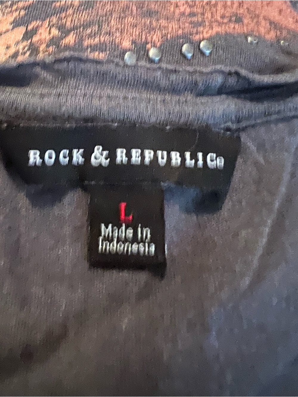 Rock And Republic Gray Short Sleeve T-Shirt Flag Shirt size large - Picture 4 of 5